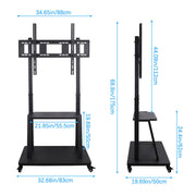 Rolling TV Stand 32-100 w/ Adjustable Mount & 2-Tier Shelf V178-66764