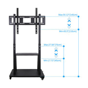 Rolling TV Stand 32-100 w/ Adjustable Mount & 2-Tier Shelf V178-66764