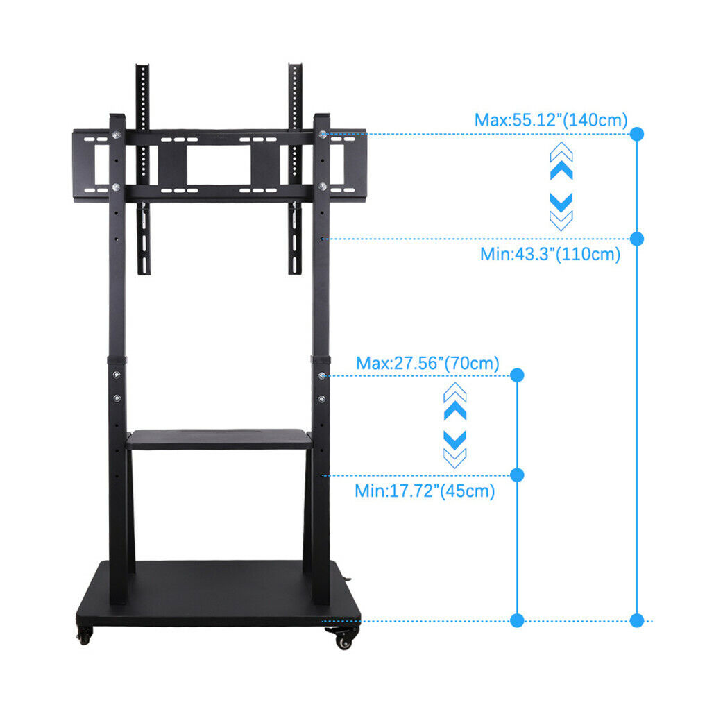 Rolling TV Stand 32-100 w/ Adjustable Mount & 2-Tier Shelf V178-66764