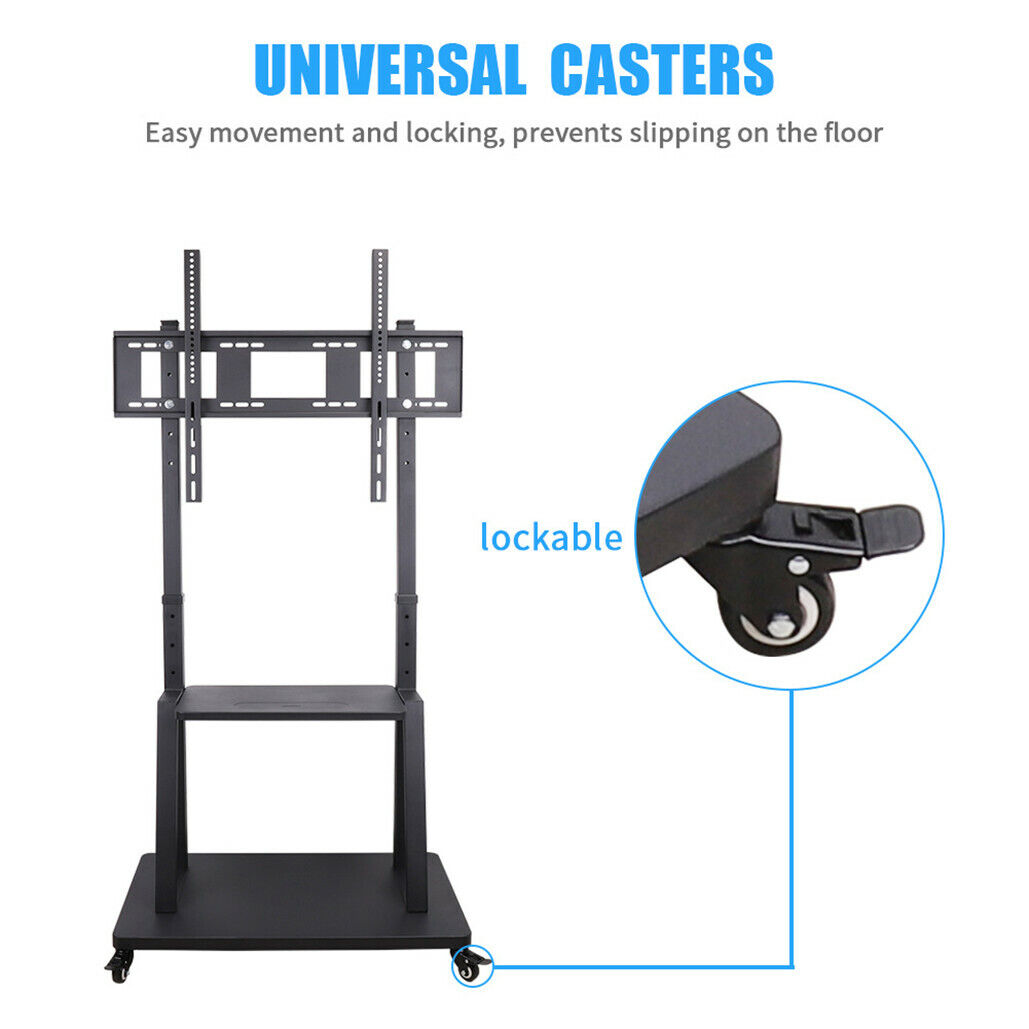 Rolling TV Stand 32-100 w/ Adjustable Mount & 2-Tier Shelf V178-66764
