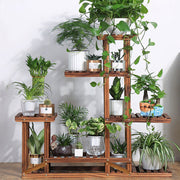 5-Tier Wooden Plant Stand Flower Display Shelf Indoor Outdoor Garden V178-66769