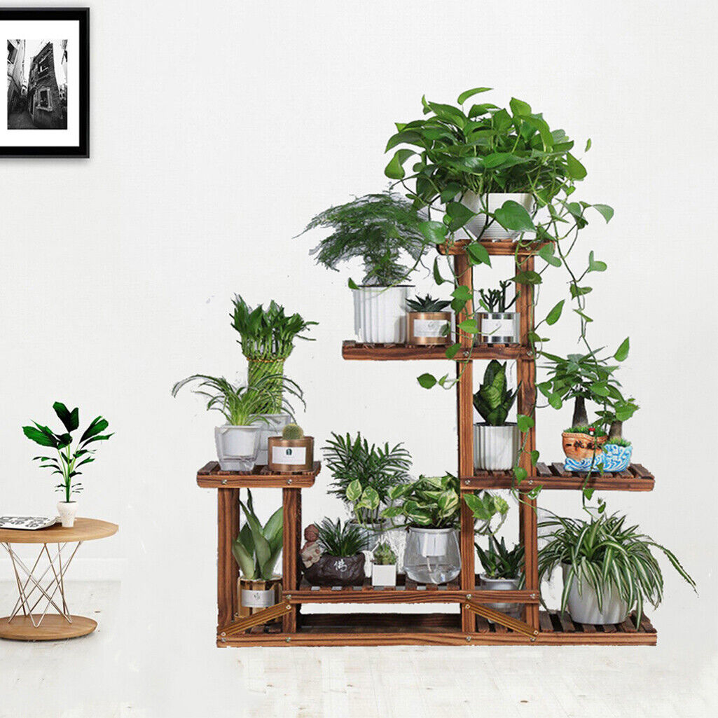 5-Tier Wooden Plant Stand Flower Display Shelf Indoor Outdoor Garden V178-66769