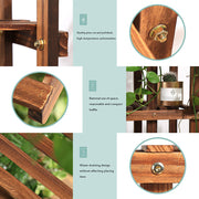 5-Tier Wooden Plant Stand Flower Display Shelf Indoor Outdoor Garden V178-66769