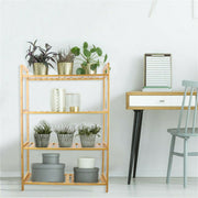 Bamboo 4 Tier Shelving Unit Kitchen Bedroom Bookshelf V178-66771