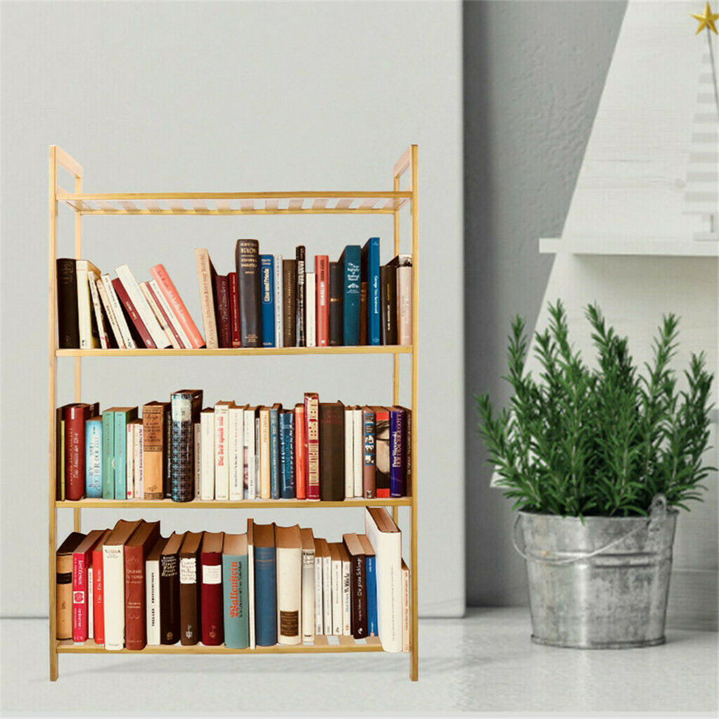 Bamboo 4 Tier Shelving Unit Kitchen Bedroom Bookshelf V178-66771