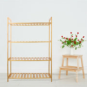 Bamboo 4 Tier Shelving Unit Kitchen Bedroom Bookshelf V178-66771