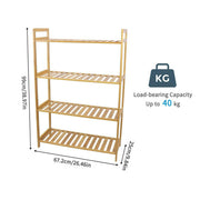 Bamboo 4 Tier Shelving Unit Kitchen Bedroom Bookshelf V178-66771