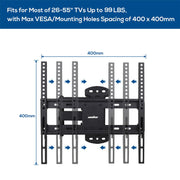 Full Motion TV Wall Mount Bracket 27-55 for Samsung TCL Hisense V178-66772