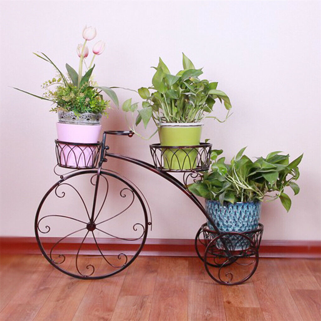 Iron Bicycle Plant Stand Rack Indoor Outdoor Garden V178-66775