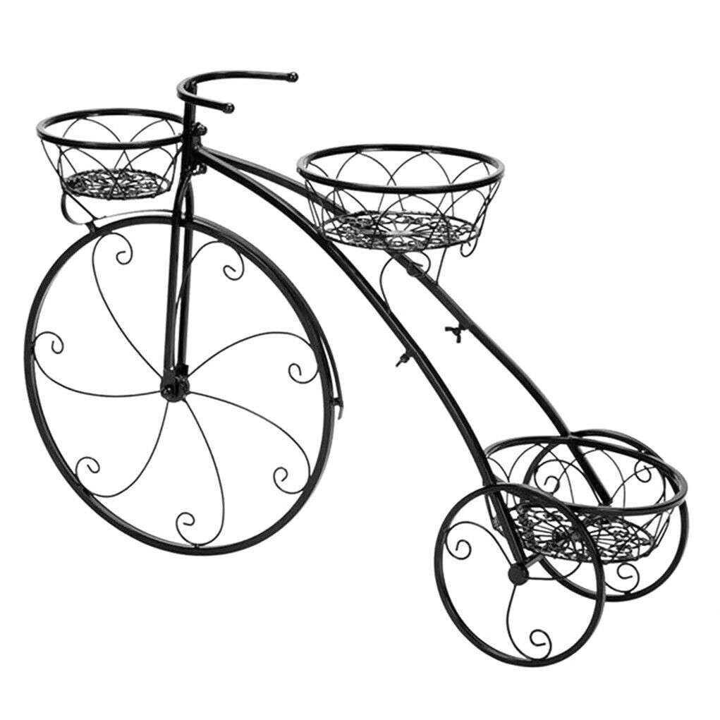 Iron Bicycle Plant Stand Rack Indoor Outdoor Garden V178-66775