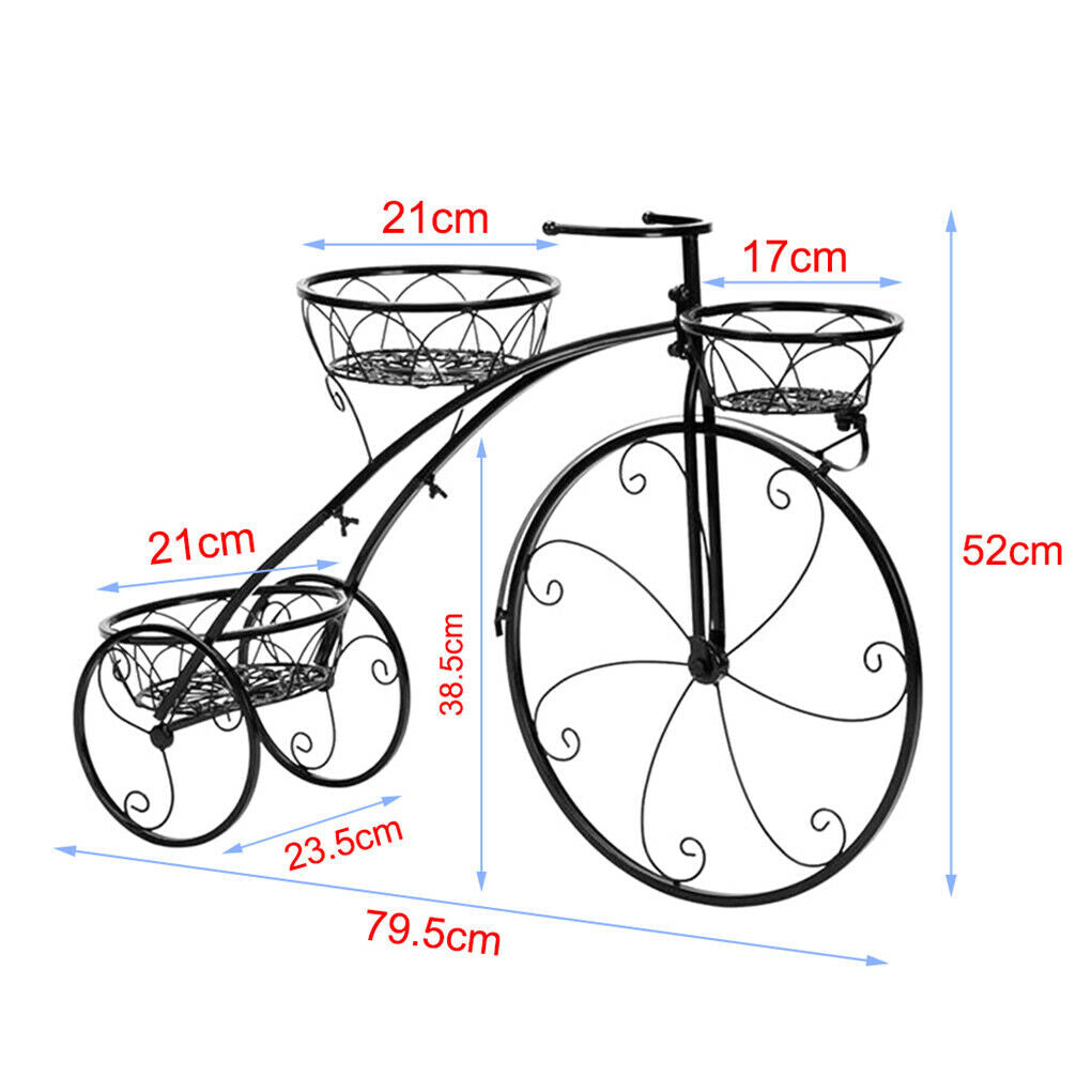 Iron Bicycle Plant Stand Rack Indoor Outdoor Garden V178-66775