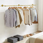 Vintage Iron Clothes Rail Gold Wall Mounted Garment Rack V178-66776