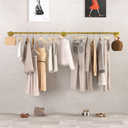 Vintage Iron Clothes Rail Gold Wall Mounted Garment Rack V178-66776