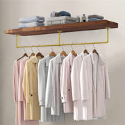 Vintage Iron Clothes Rail Gold Wall Mounted Garment Rack V178-66776
