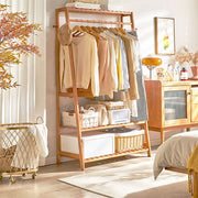 Bamboo Garment Rack Portable Laundry Storage Nature - V178-66777