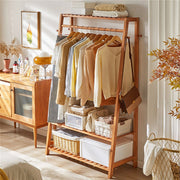 Bamboo Garment Rack Portable Laundry Storage Nature - V178-66777