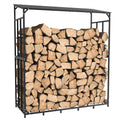 Metal Log Storage Shed Outdoor Firewood Rack Holder V178-66781
