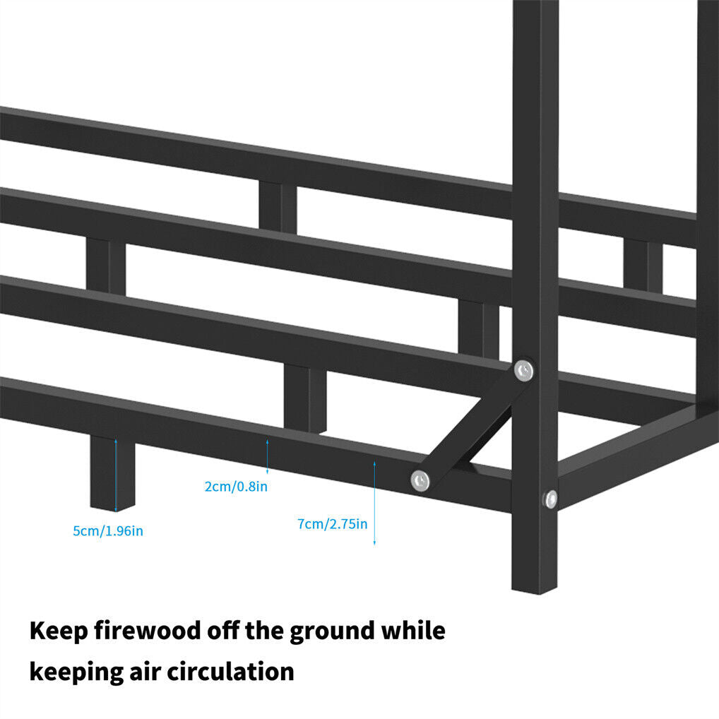 Metal Log Storage Shed Outdoor Firewood Rack Holder V178-66781