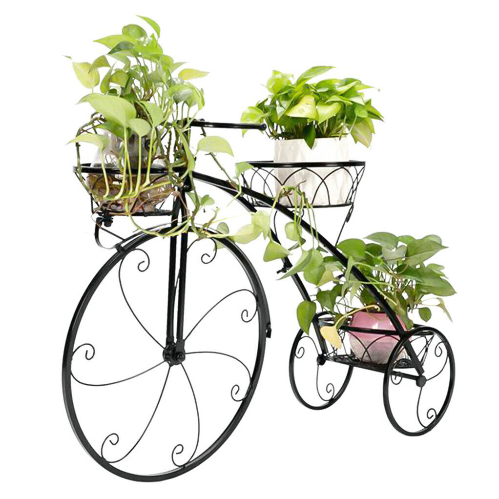 3-Tier Iron Bicycle Plant Stand Rack Tricycle Planter V178-66787