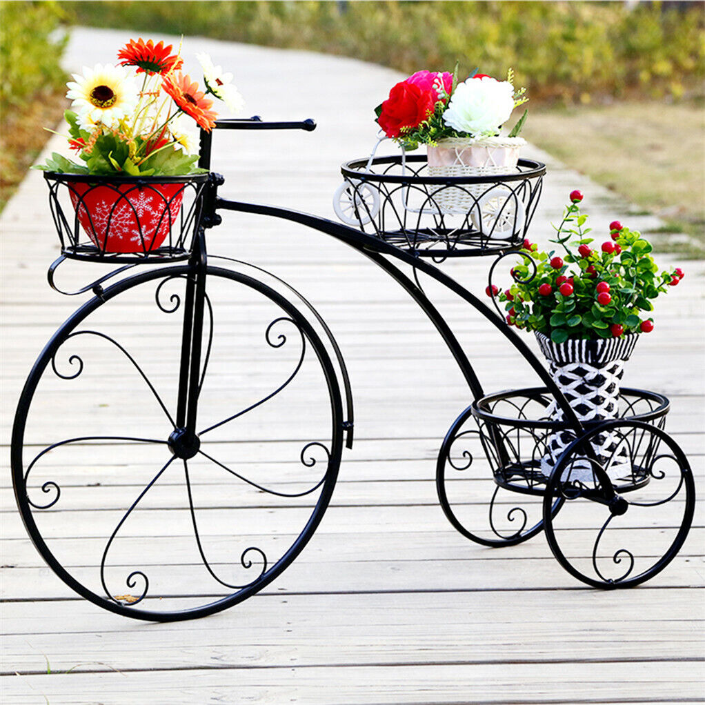 3-Tier Iron Bicycle Plant Stand Rack Tricycle Planter V178-66787