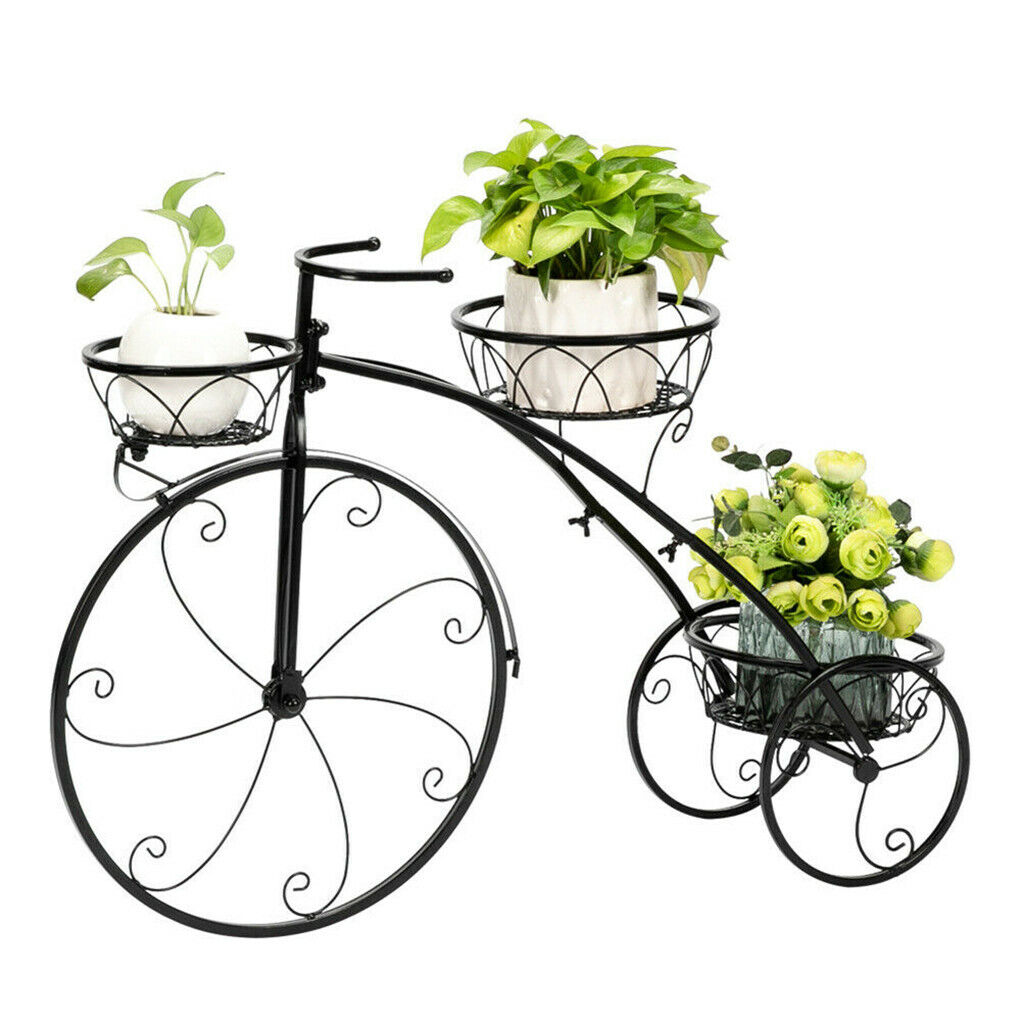 3-Tier Iron Bicycle Plant Stand Rack Tricycle Planter V178-66787