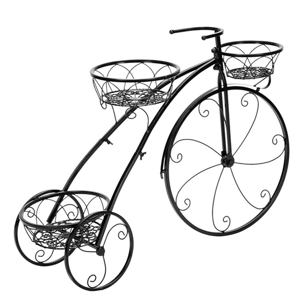 3-Tier Iron Bicycle Plant Stand Rack Tricycle Planter V178-66787