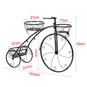 3-Tier Iron Bicycle Plant Stand Rack Tricycle Planter V178-66787