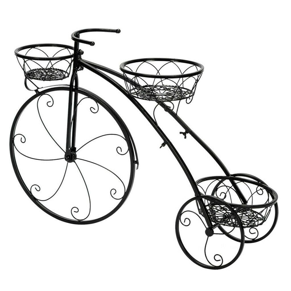 3-Tier Iron Bicycle Plant Stand Rack Tricycle Planter V178-66787