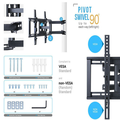 Articulating TV Wall Mount Bracket 32-56 Corner Rack Holder V178-66788