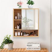 Bamboo Wall Medicine Cabinet Mirror 55.5cm 5 Shelf V178-66789