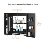 Bathroom Mirrored Cabinet Wall Storage Organizer V178-66790
