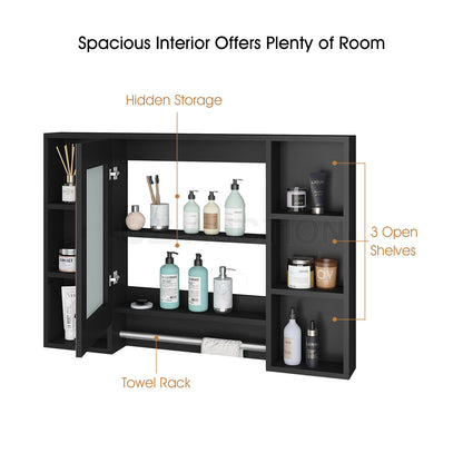 Bathroom Mirrored Cabinet Wall Storage Organizer V178-66790