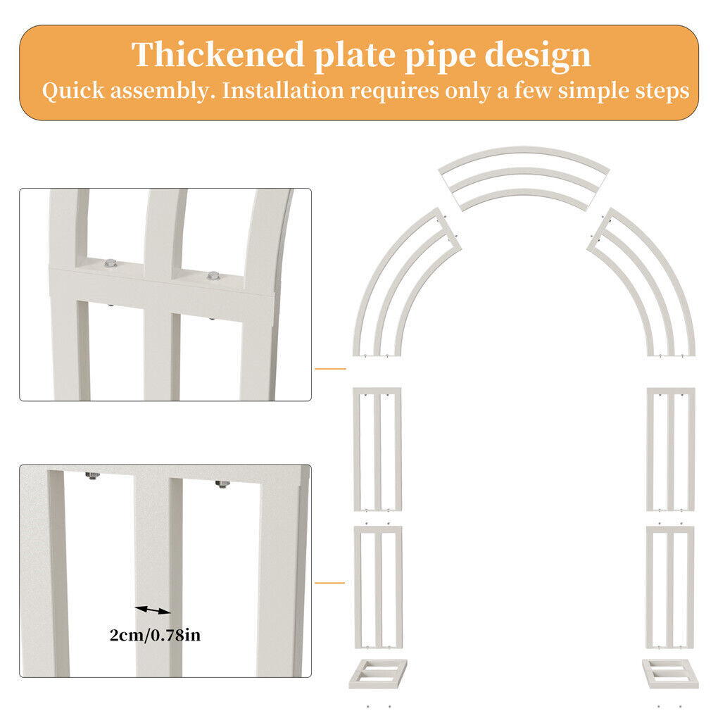 Metal Wedding Arch Garden Arbor Floral Stand Indoor/Outdoor V178-66791
