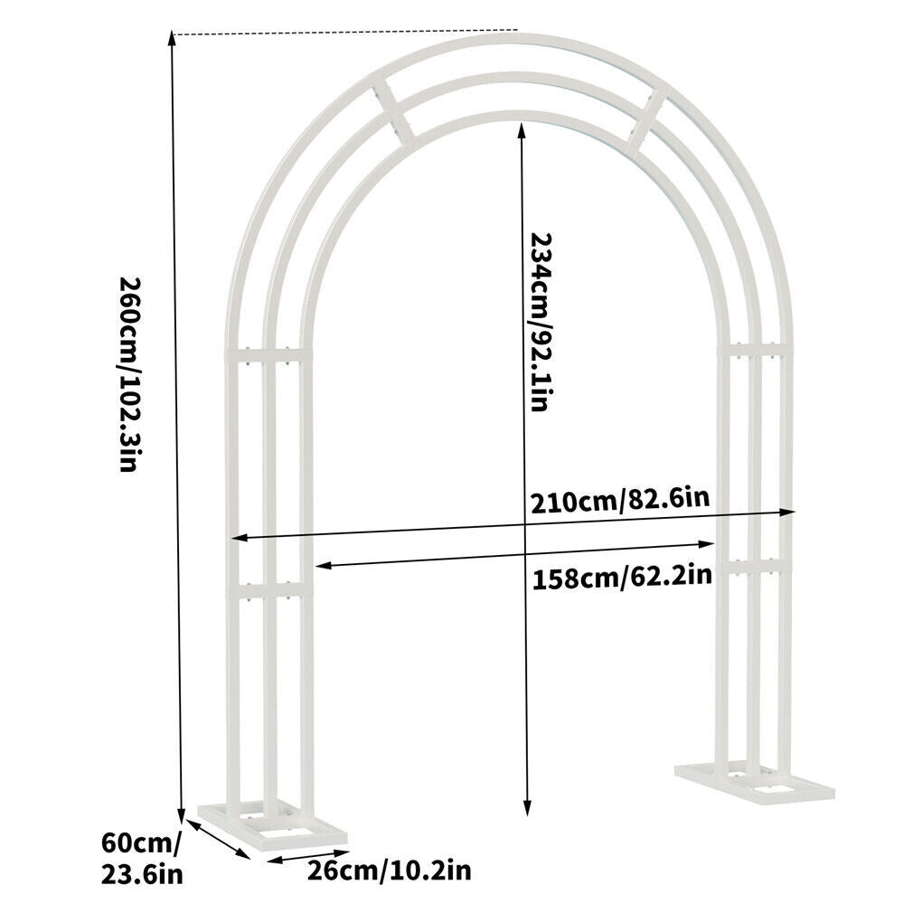 Metal Wedding Arch Garden Arbor Floral Stand Indoor/Outdoor V178-66791