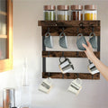 Wooden Wall Mounted Coffee Mug Rack 12 Hooks Cup Holder V178-66792