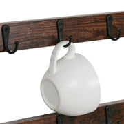 Wooden Wall Mounted Coffee Mug Rack 12 Hooks Cup Holder V178-66792
