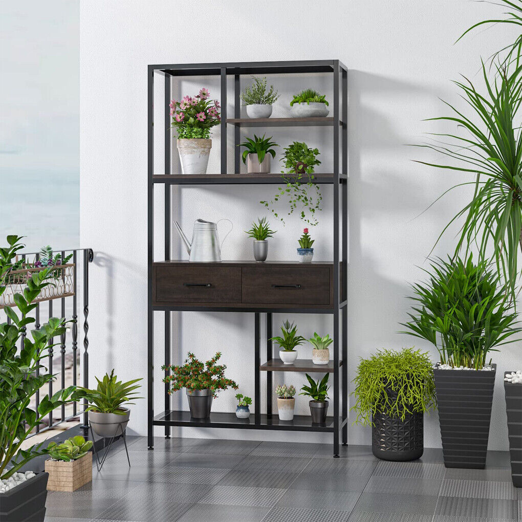 Rustic Accent Bookshelf 90CM Wide Plant Display Rack V178-66793