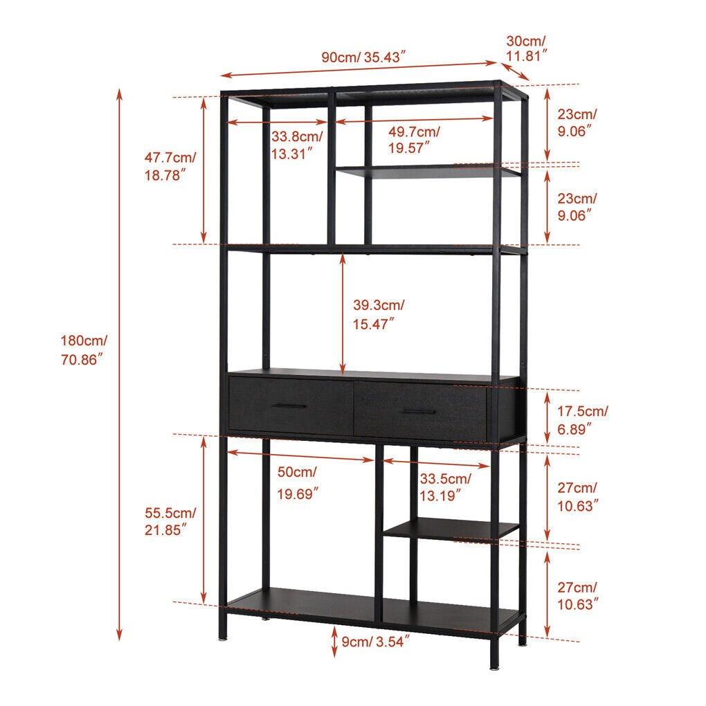 Rustic Accent Bookshelf 90CM Wide Plant Display Rack V178-66793