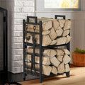 Iron Log Holder Indoor Heavy Duty Firewood Rack 180kg V178-66794