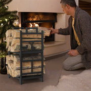 Iron Log Holder Indoor Heavy Duty Firewood Rack 180kg V178-66794