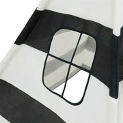 Kids Teepee Tent Linen Wood Black White Stripe Playhouse Indoor Garden V178-66795