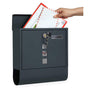 Wall Mounted Lockable Mailbox Galvanized Steel w/ Copper Lock V178-66797