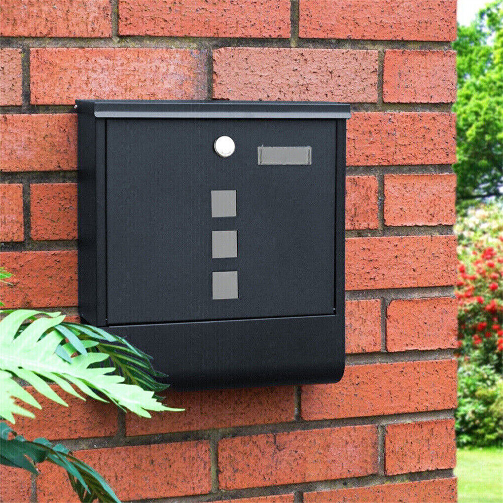 Wall Mounted Lockable Mailbox Galvanized Steel w/ Copper Lock V178-66797
