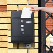 Wall Mounted Lockable Mailbox Galvanized Steel w/ Copper Lock V178-66797