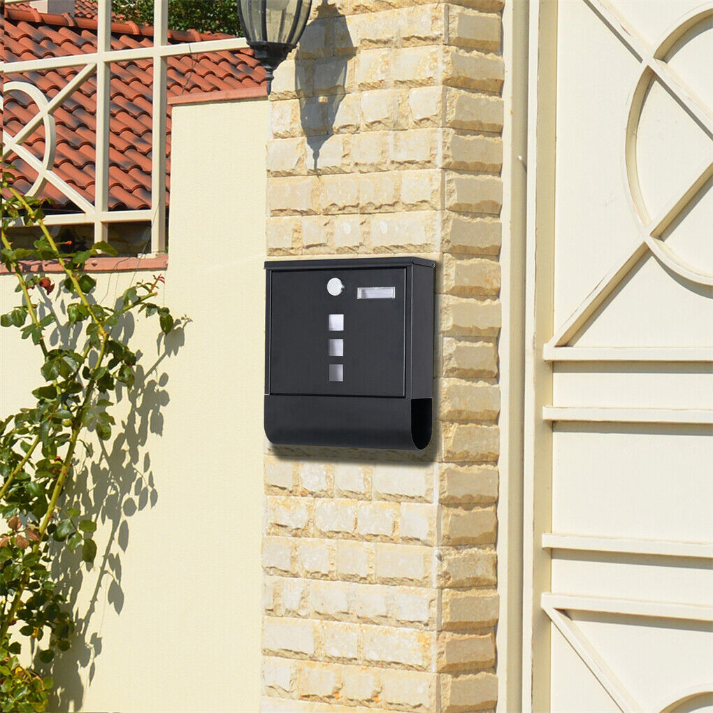 Wall Mounted Lockable Mailbox Galvanized Steel w/ Copper Lock V178-66797