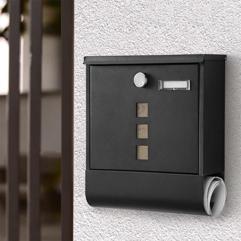 Wall Mounted Lockable Mailbox Galvanized Steel w/ Copper Lock V178-66797