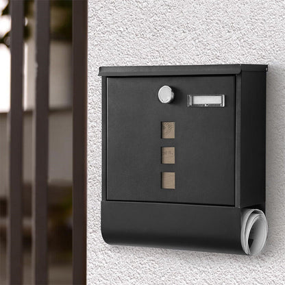 Wall Mounted Lockable Mailbox Galvanized Steel w/ Copper Lock V178-66797