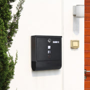 Wall Mounted Lockable Mailbox Galvanized Steel w/ Copper Lock V178-66797
