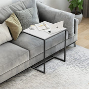 C Shape Sofa Side End Table Sintered Stone Black White V178-66798