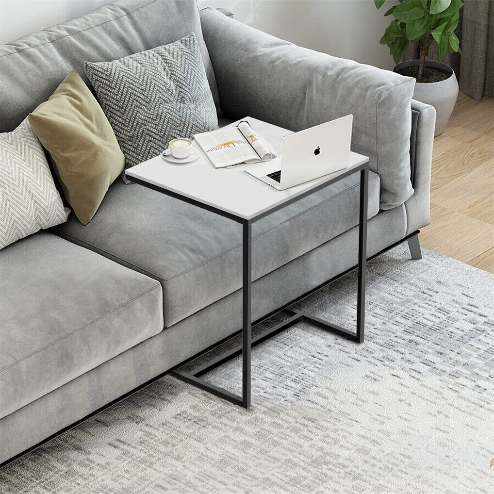 C Shape Sofa Side End Table Sintered Stone Black White V178-66798